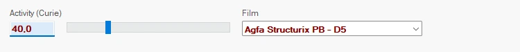 Activity slider and film selection options